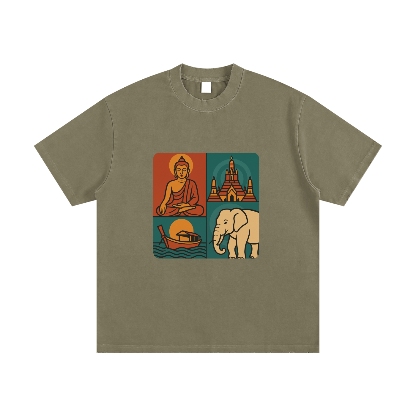 Heavyweight Vintage Washed Frayed T-Shirt