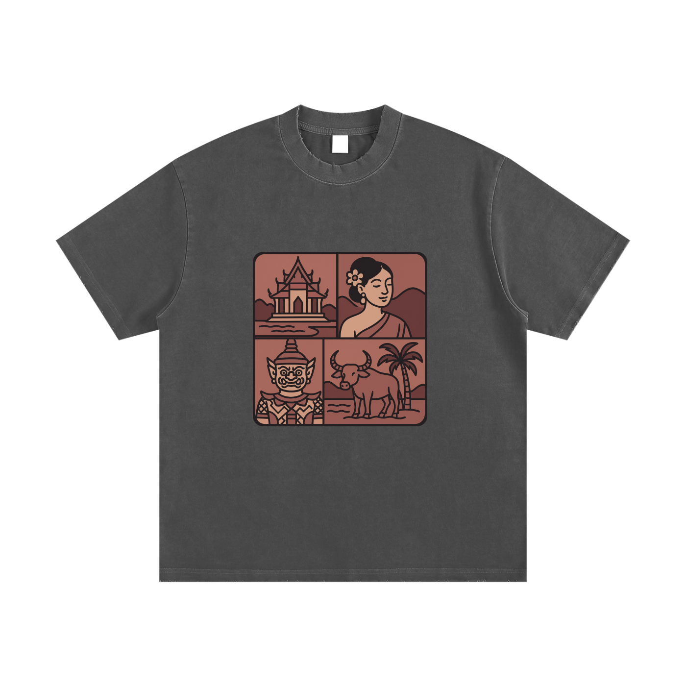 Heavyweight Vintage Washed Frayed T-Shirt