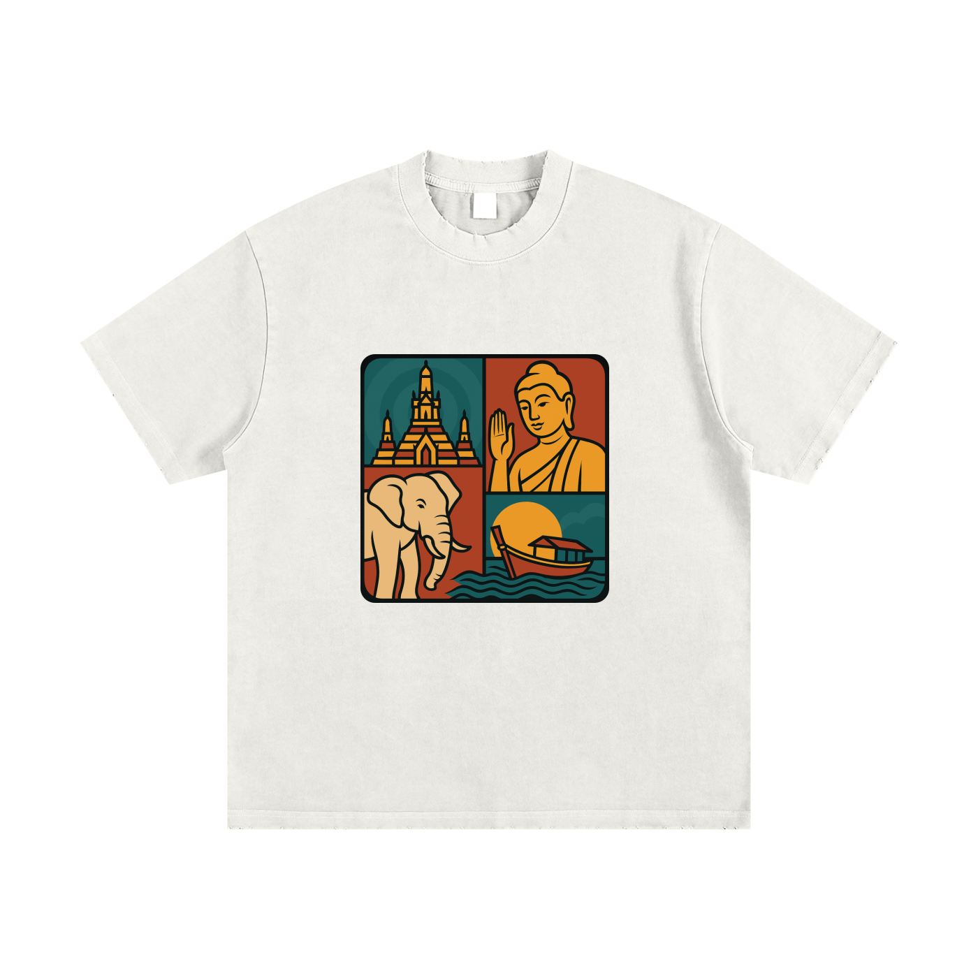 Heavyweight Vintage Washed Frayed T-Shirt