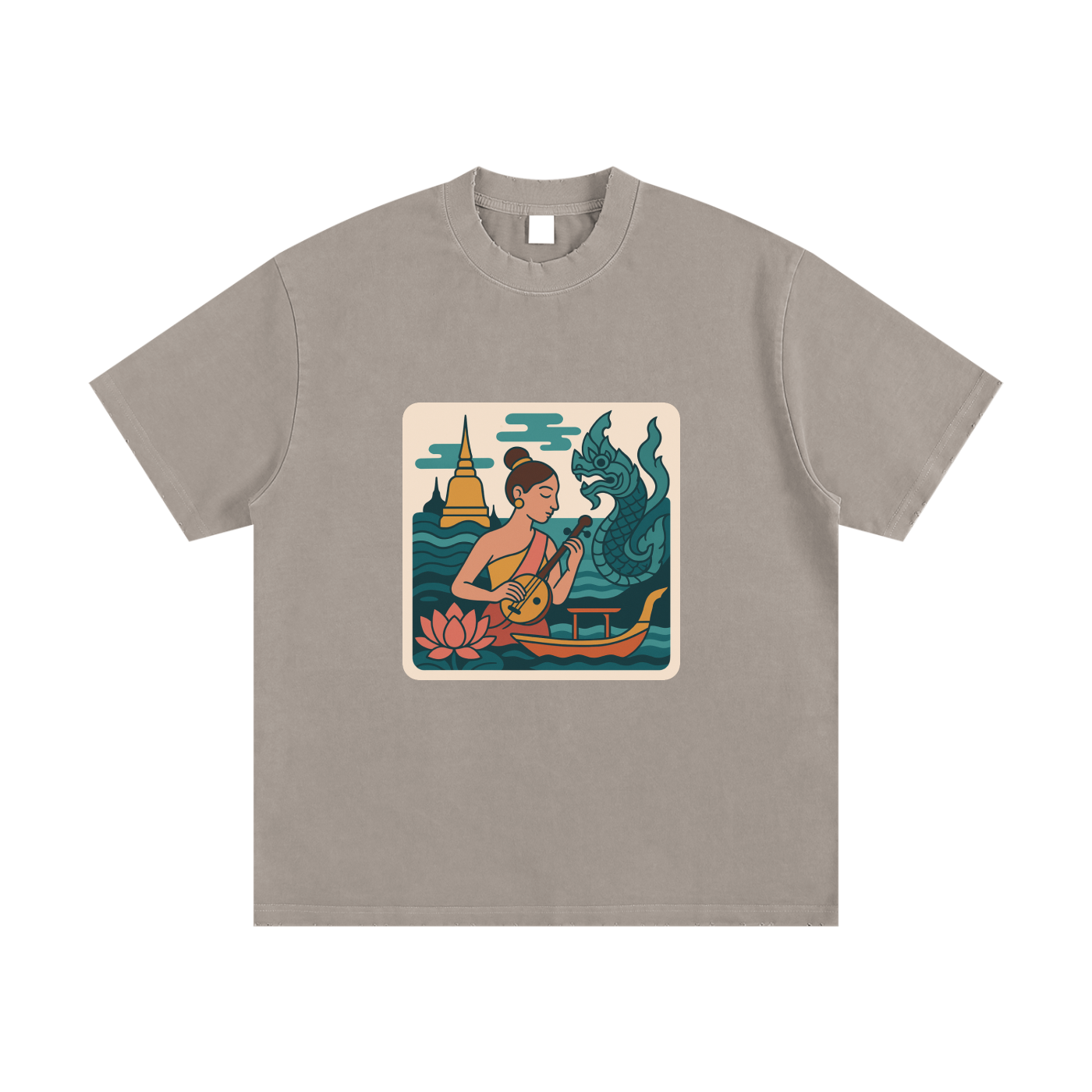 Heavyweight Vintage Washed Frayed T-Shirt