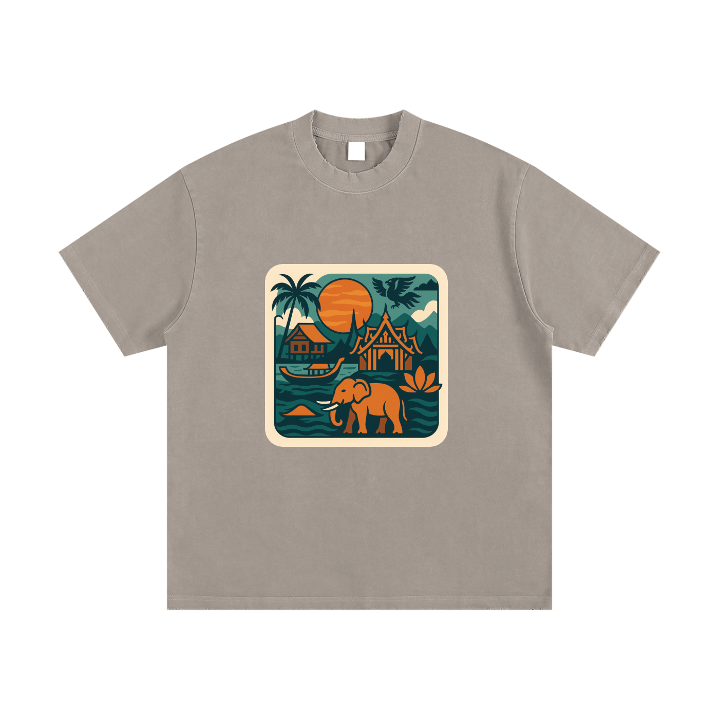 Heavyweight Vintage Washed Frayed T-Shirt