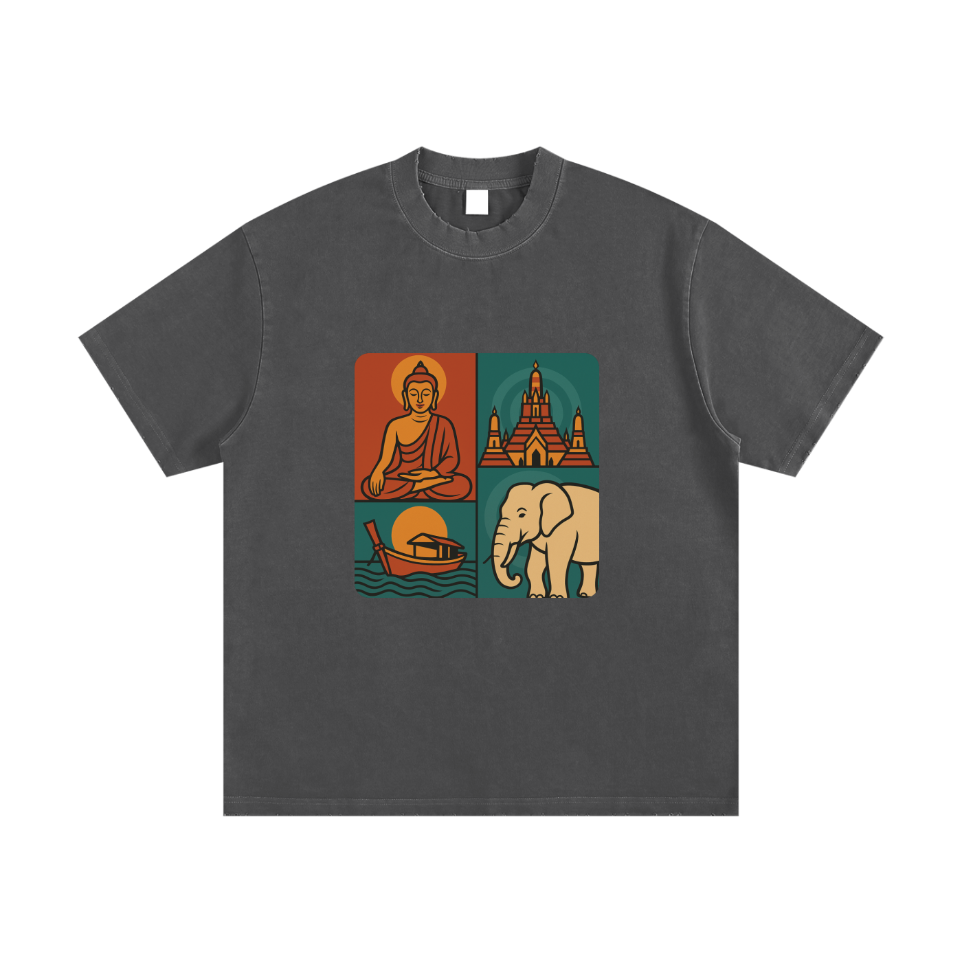 Heavyweight Vintage Washed Frayed T-Shirt