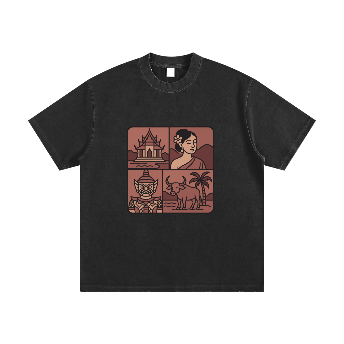 Heavyweight Vintage Washed Frayed T-Shirt