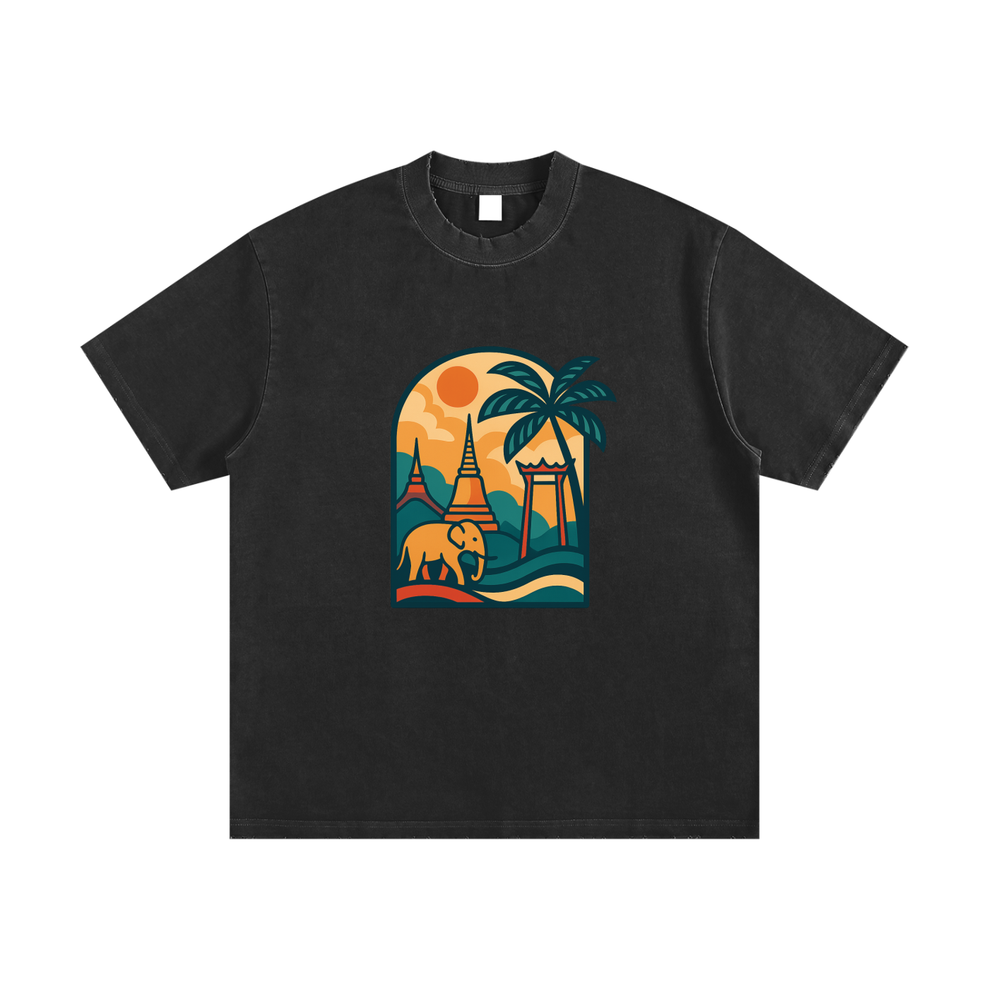 Heavyweight Vintage Washed Frayed T-Shirt