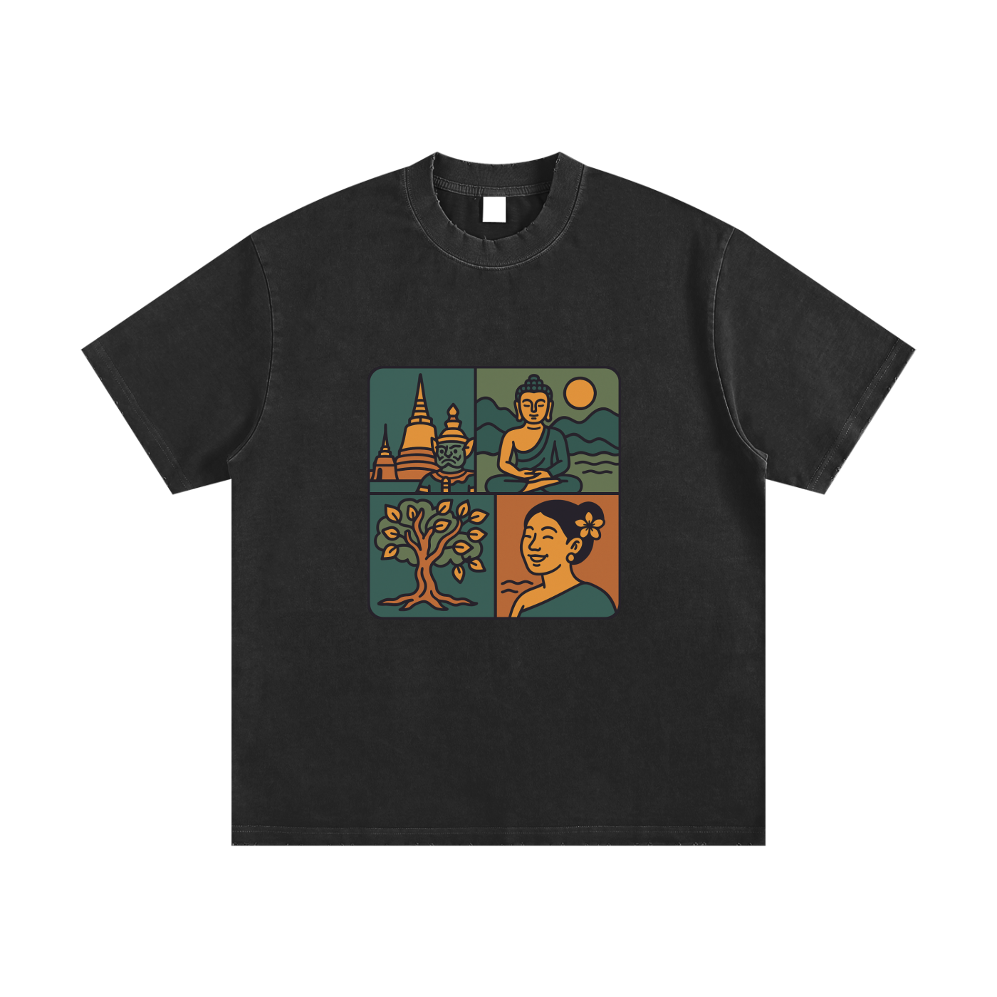 Heavyweight Vintage Washed Frayed T-Shirt