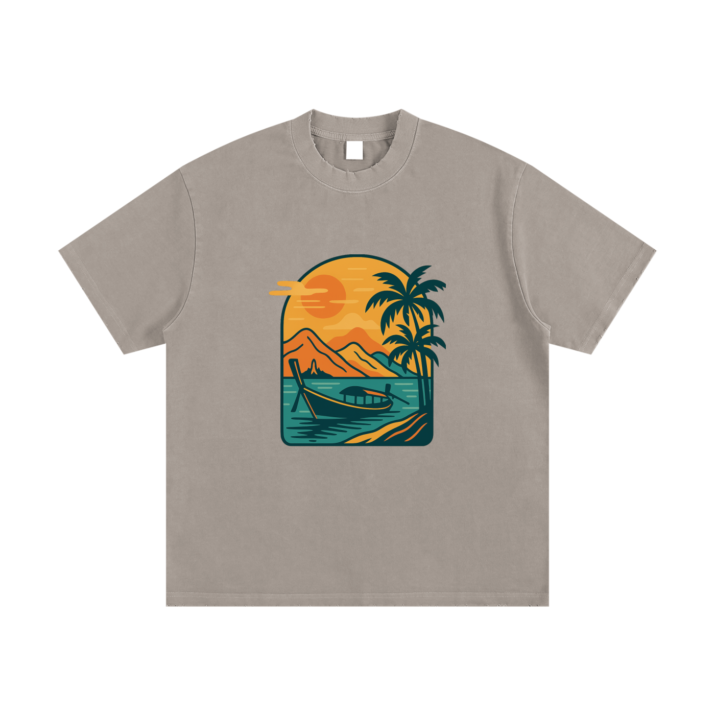 Heavyweight Vintage Washed Frayed T-Shirt