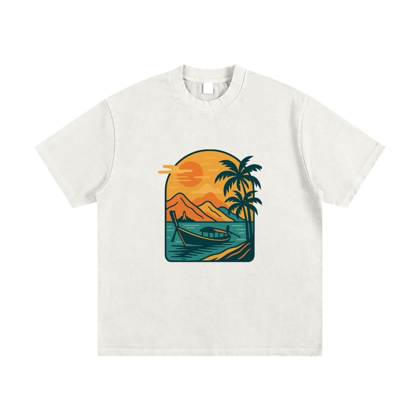 Heavyweight Vintage Washed Frayed T-Shirt