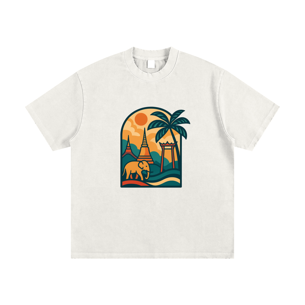 Heavyweight Vintage Washed Frayed T-Shirt