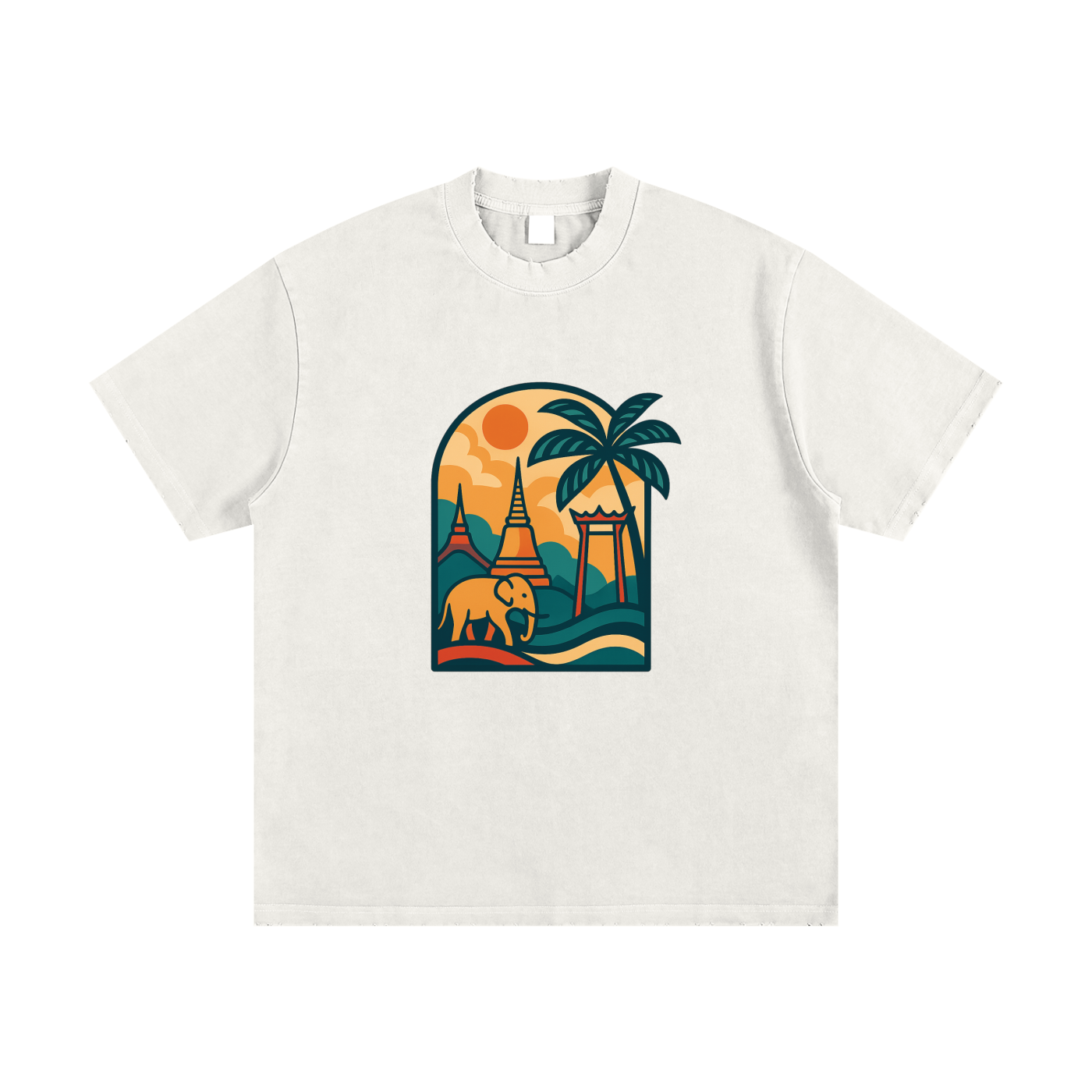 Heavyweight Vintage Washed Frayed T-Shirt