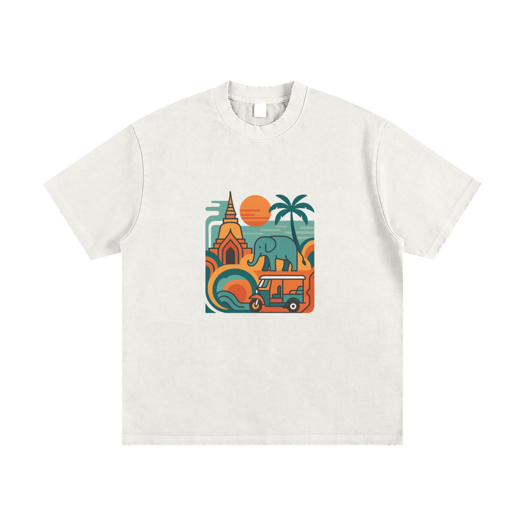 Heavyweight Vintage Washed Frayed T-Shirt