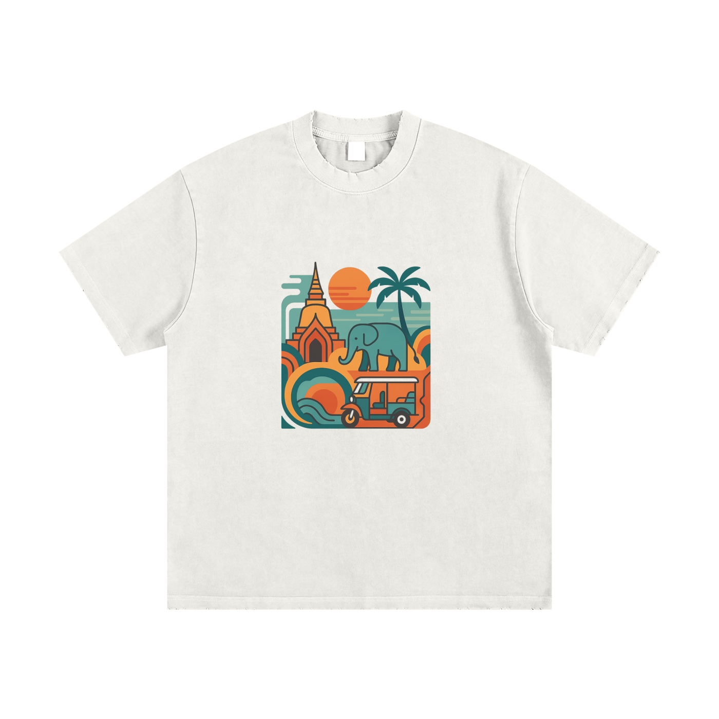 Heavyweight Vintage Washed Frayed T-Shirt